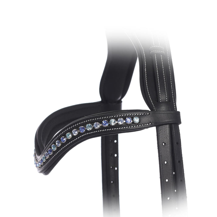 ExionPro Elegant Deep Curved Soft Padded Sapphire, Aqua Marine, Light Sapphire Colored Crystal Browband