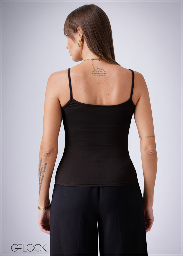 Fine Strap Polyamide T-Shirt - 230326