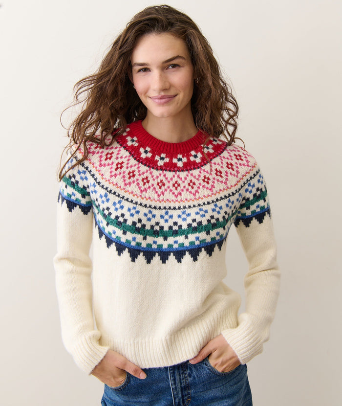 Fiorella Crewneck Sweater - Multi Fair Isle