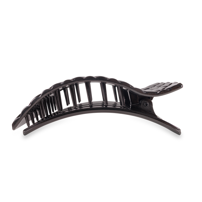 Flat Rectangle Hair Clip | Large | Jet Black Quilted