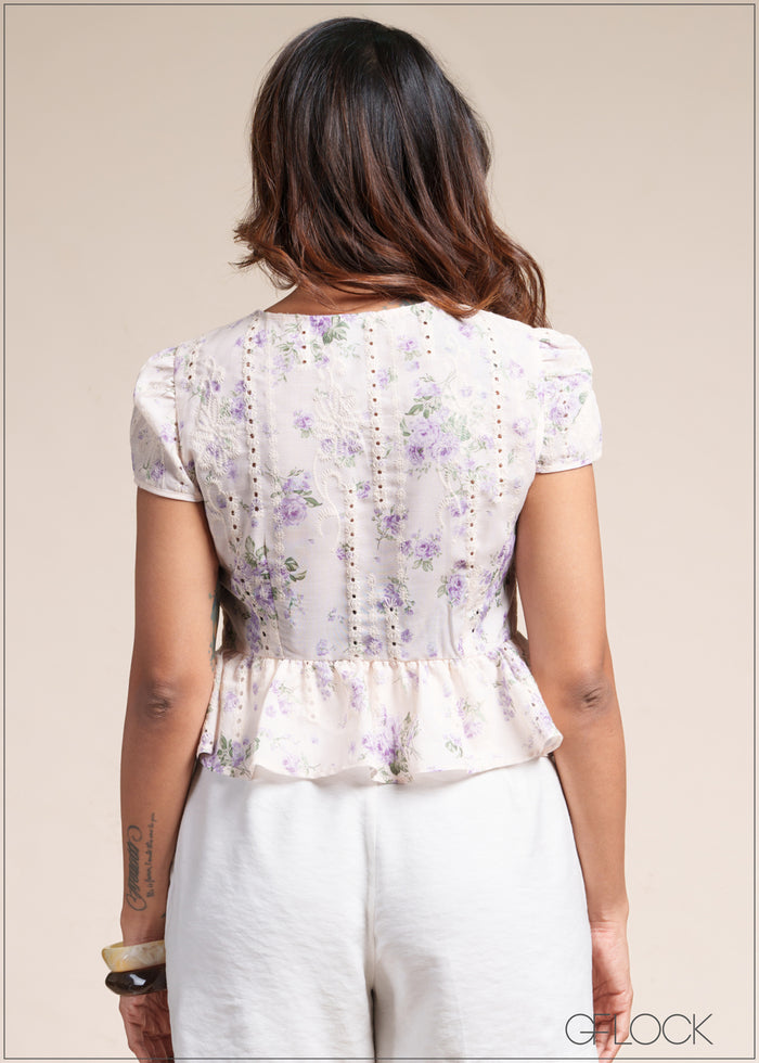 Floral Cutlawn Top - 110526