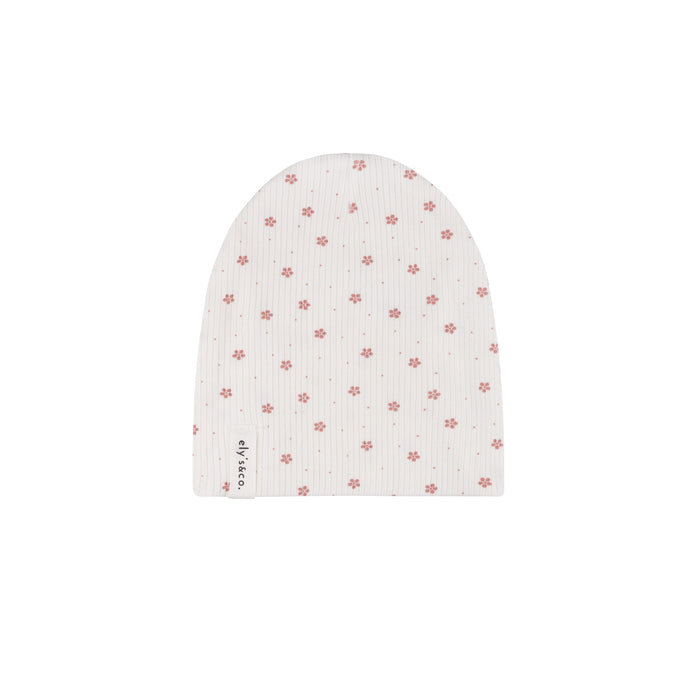 Floral Pink Dot Beanie