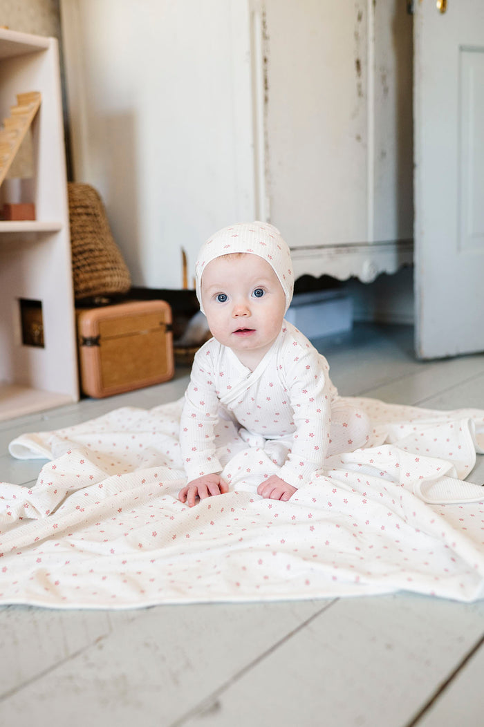 Floral Pink Dot Blanket