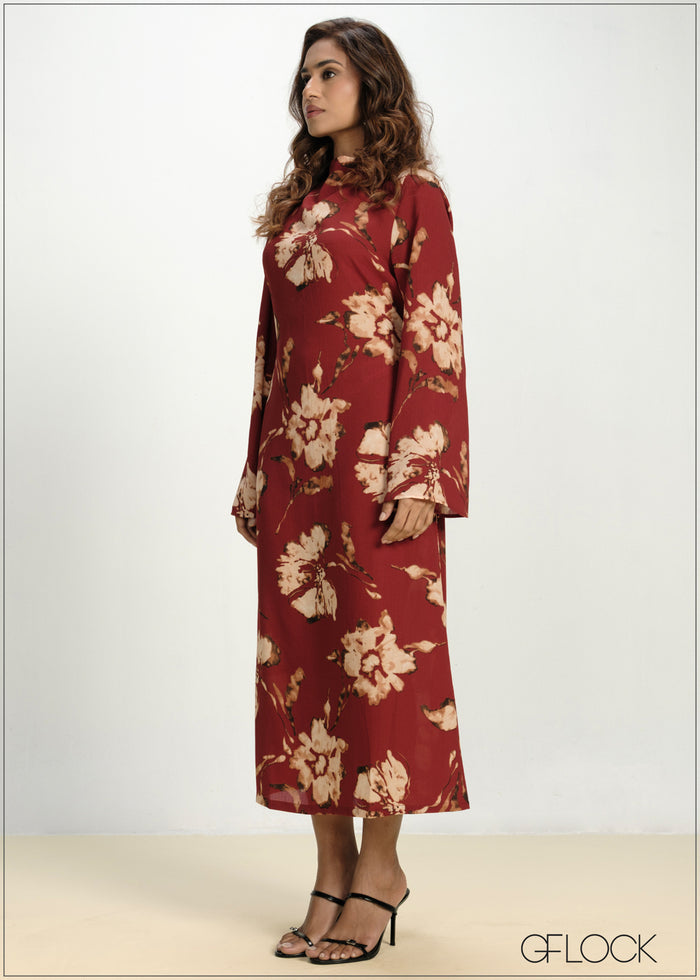 Floral Printed Maxi Dress - 130826