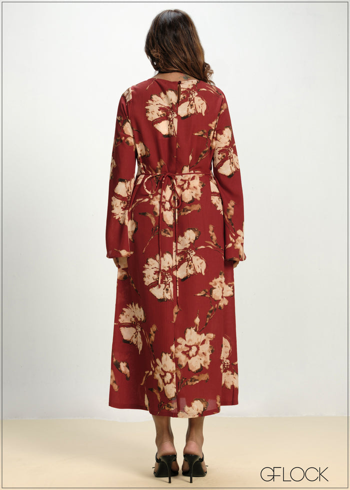 Floral Printed Maxi Dress - 130826