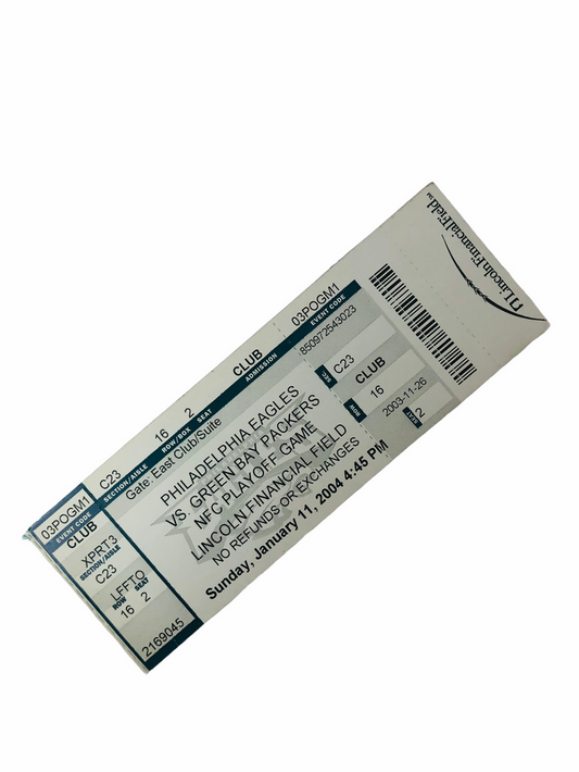 FREDDIE MITCHELL 4TH & 26 PHILADELPHIA EAGLES PACKERS 2004 GAME TICKET