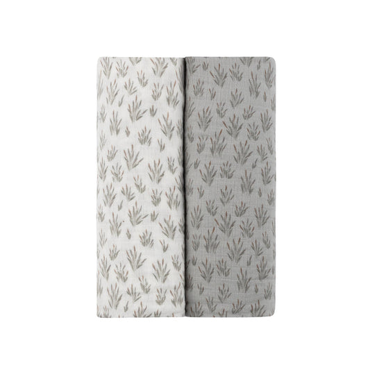 French Terry Blooms Collection - Two Pack Muslin Swaddle