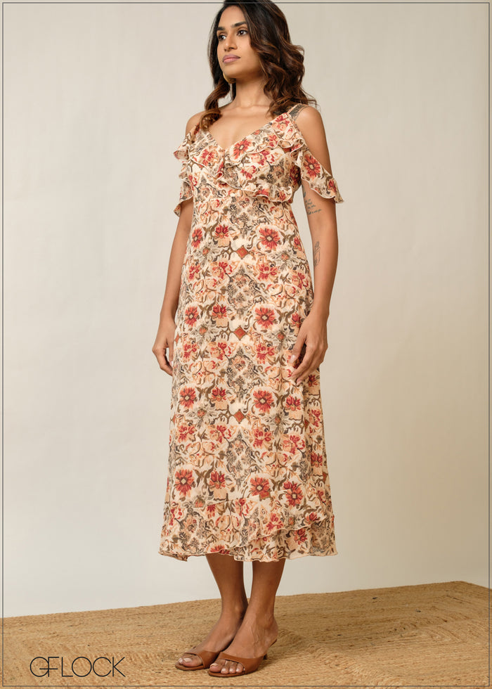 Frill Detailed Mini Dress - 300326
