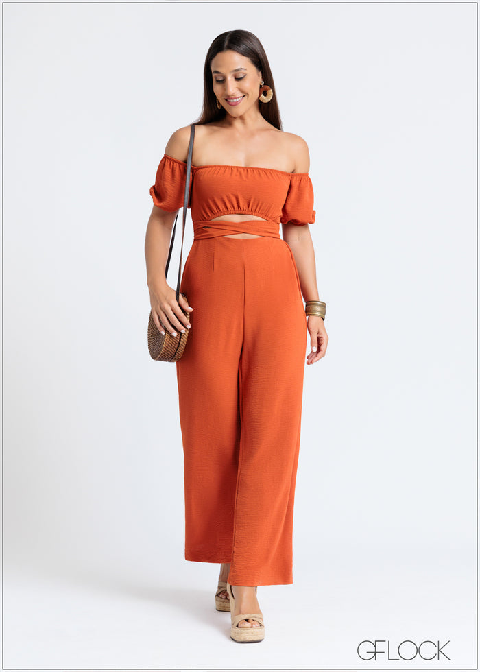 Front Cutout Detail Jumpsuit - 121124