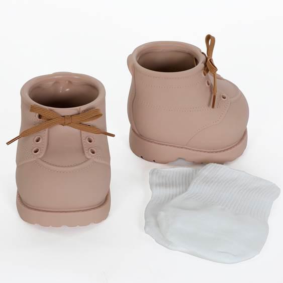 Furskin Socks & Boots TAN 2pc Set