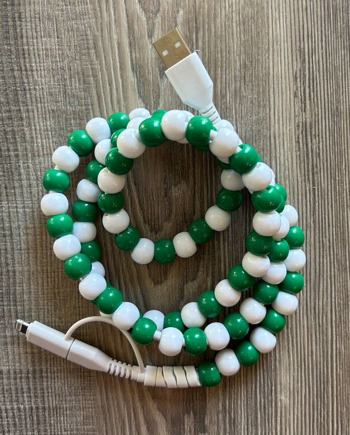 Game Day Phone Cord with Lightening and USB-C: Blue/White