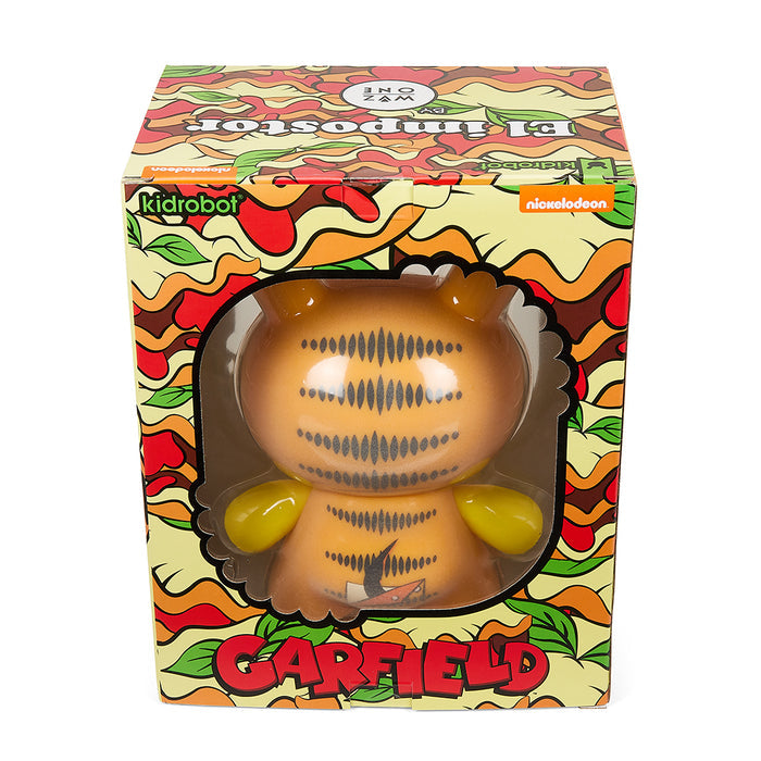 Garfield Odie "El Impostor" 8-inch Dunny art figure by WuzOne, featuring colorful cartoon-style character design.