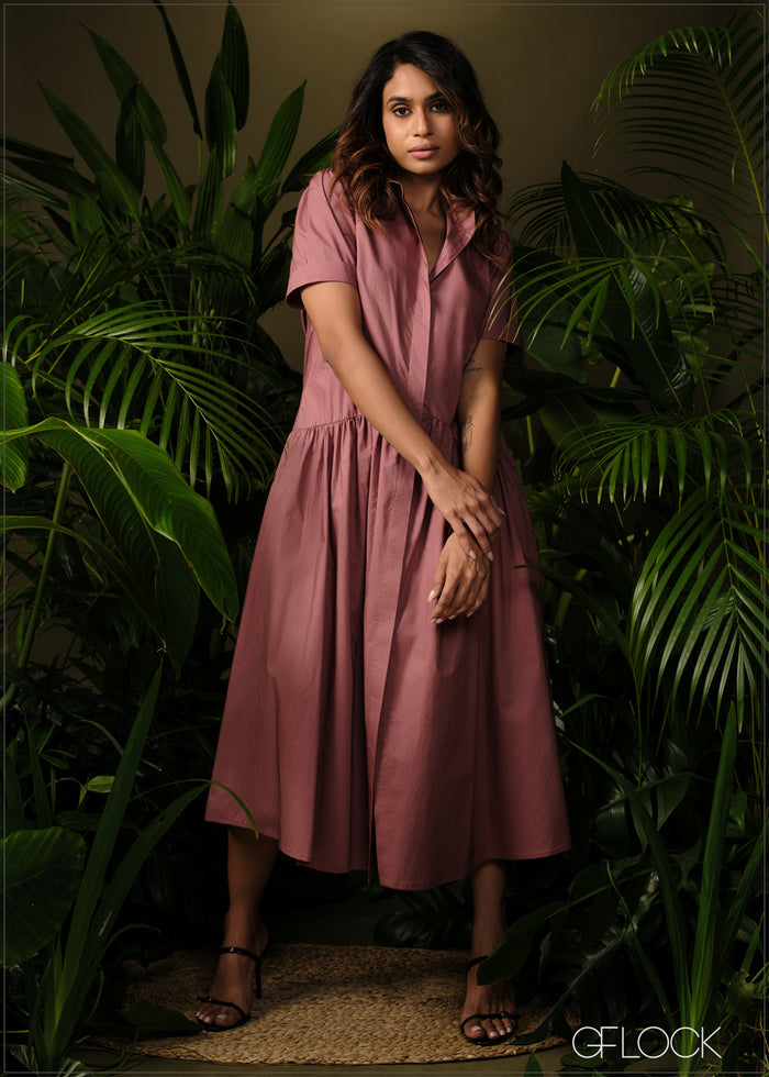 Gathered Midi Dress - 210326