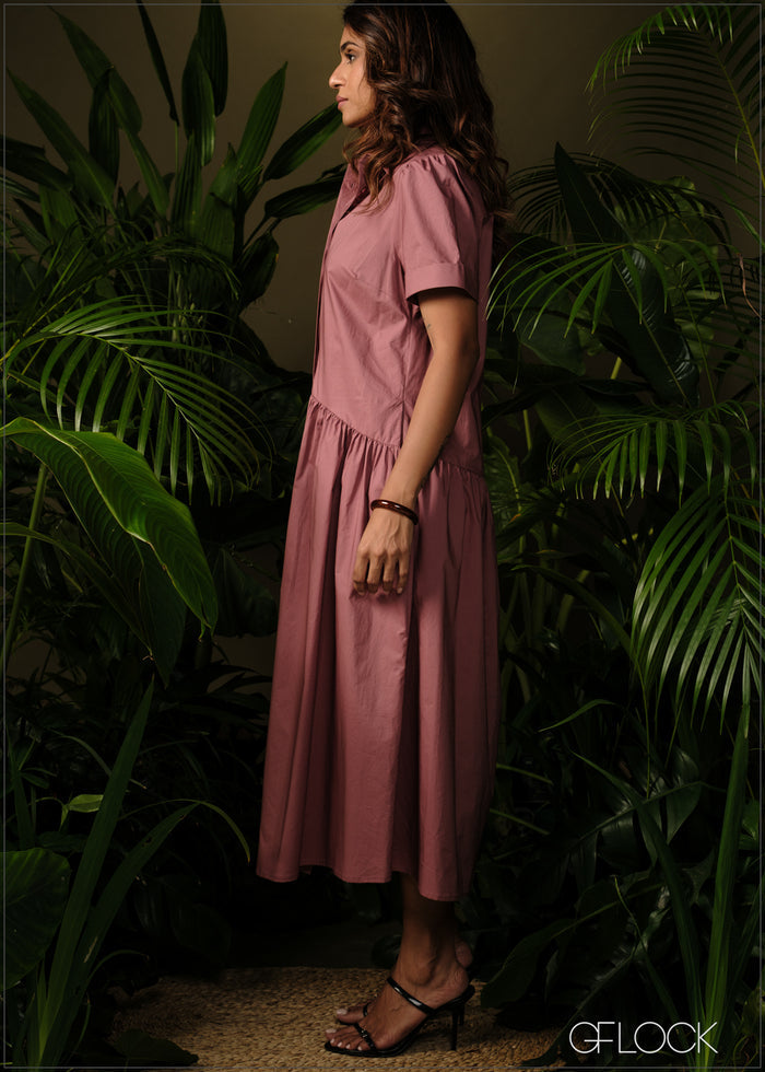 Gathered Midi Dress - 210326