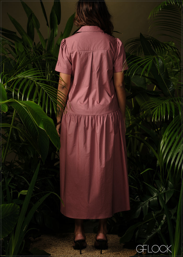 Gathered Midi Dress - 210326