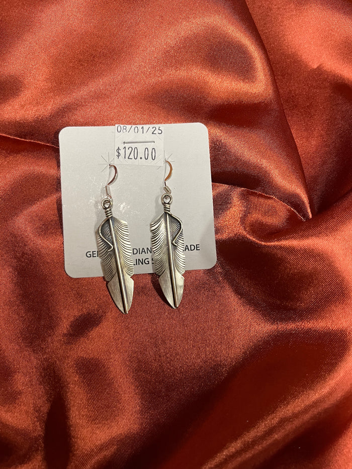Genuine Indian Handmade Sterling Silver Little Feather