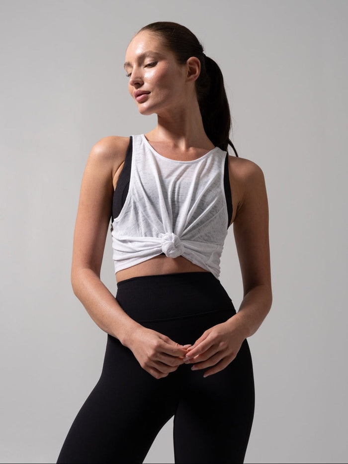 Go With The Flow Hip Tank - White