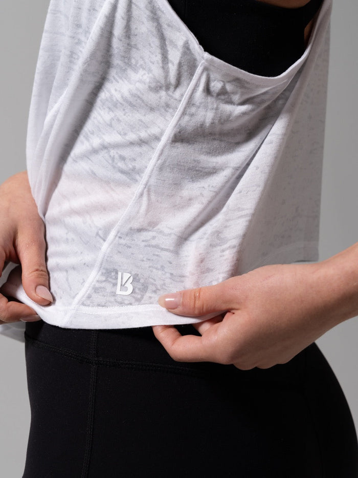 Go With The Flow Hip Tank - White