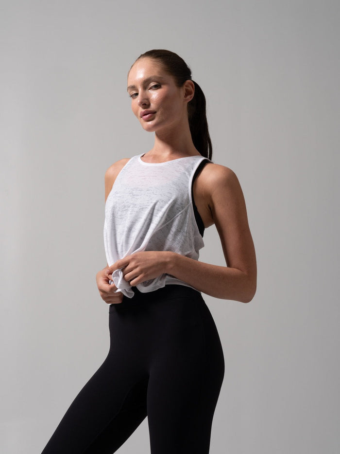Go With The Flow Hip Tank - White