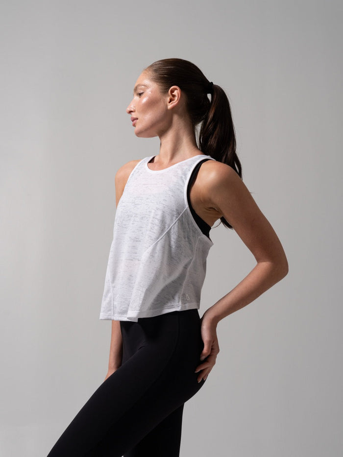 Go With The Flow Hip Tank - White