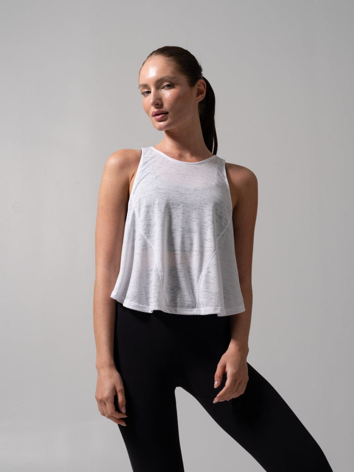 Go With The Flow Hip Tank - White