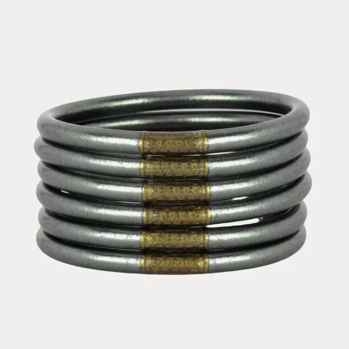 Graphite All Weather Bangles (Set Of 6) - Serenity Prayer