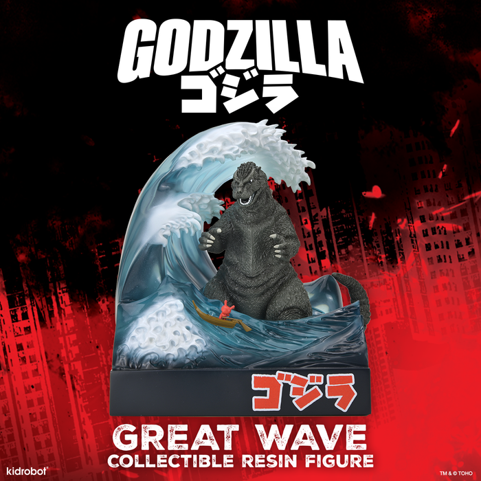 Great Wave Godzilla with Dunny 8" Resin Art Figure (Limited Edition) - NYCC Debut on Kidrobot.com