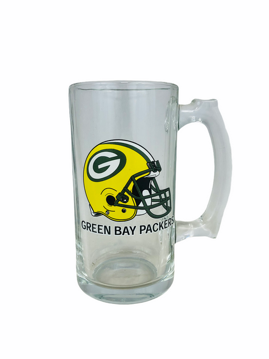 GREEN BAY PACKERS VINTAGE 1990'S NFL GLASS BEER MUG