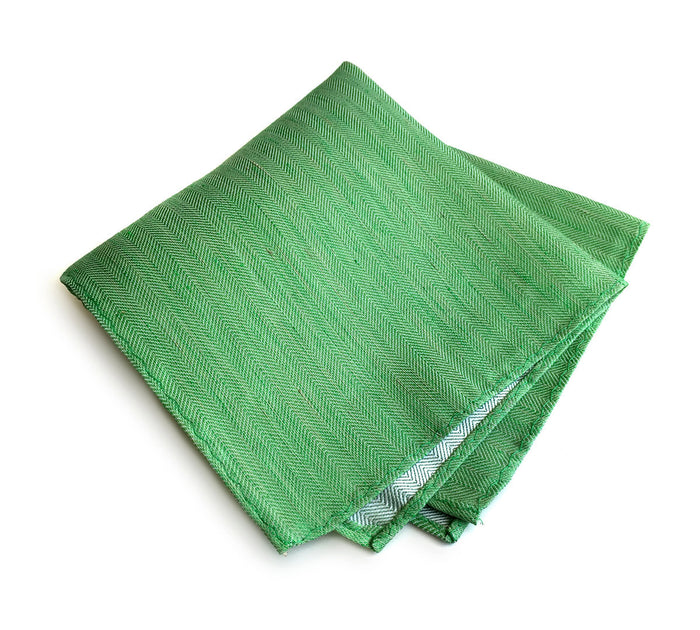 Cyberoptix green linen wedding pocket square