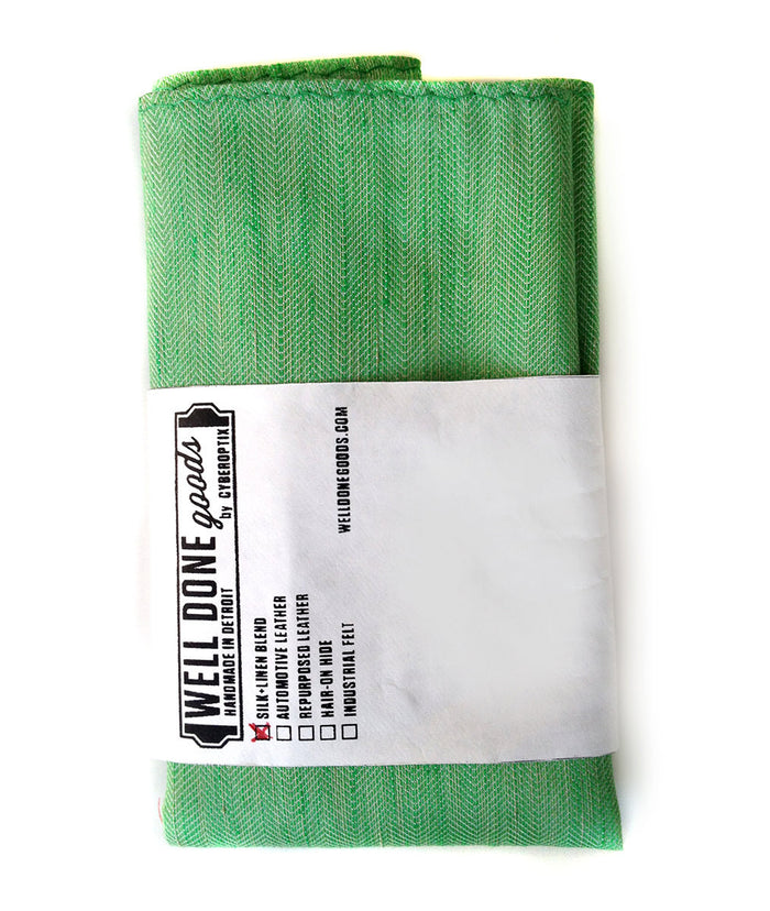 green linen pocket square