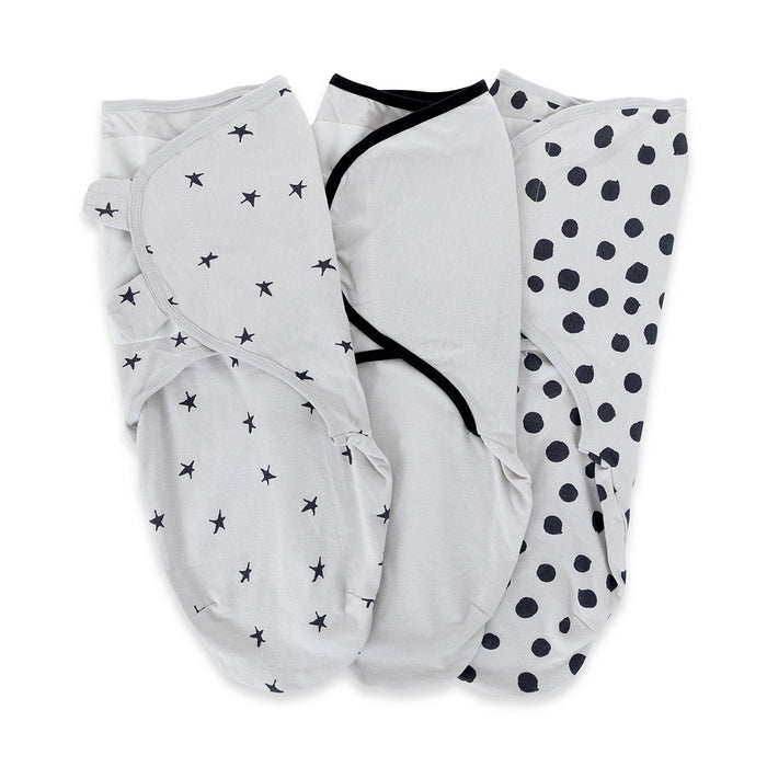 Grey Abstract Adjustable Swaddle Blanket | 3 Pack