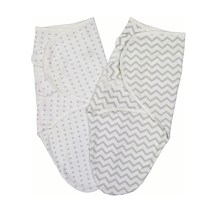 Grey Chevron & Polka Dot Adjustable Swaddle Blanket