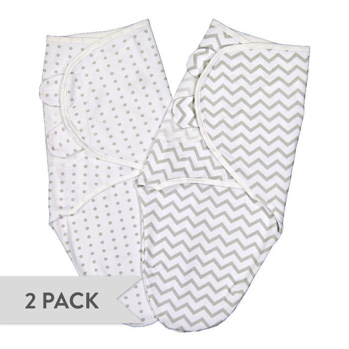 Polka Dot & Grey Chevron Adjustable blanket swaddle