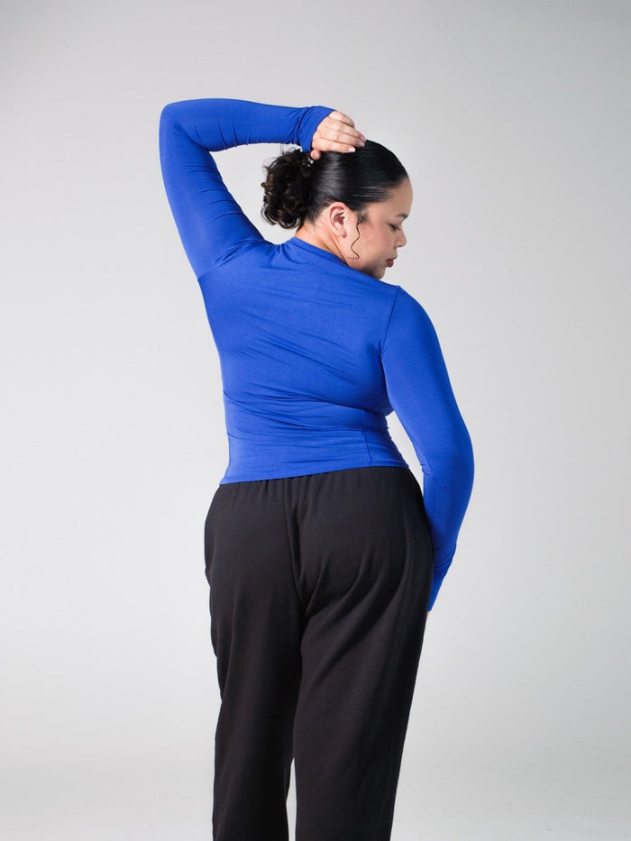 Halo Long Sleeve Hip Tee - Rio Blue