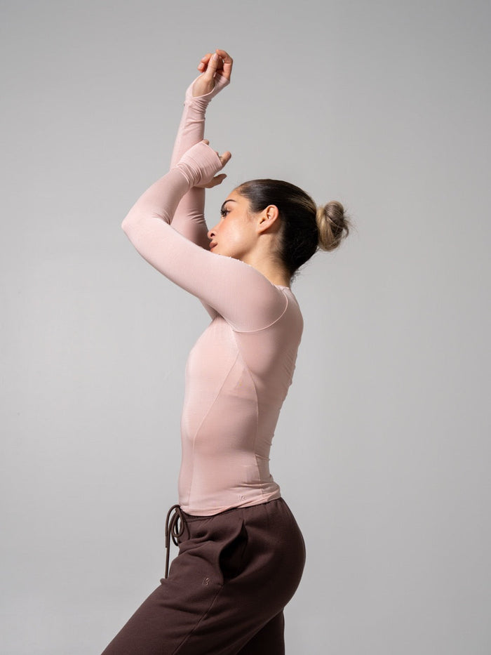 Halo Long Sleeve Hip Tee - Strawberry Milk