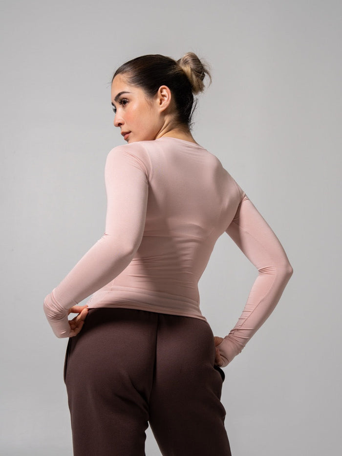 Halo Long Sleeve Hip Tee - Strawberry Milk