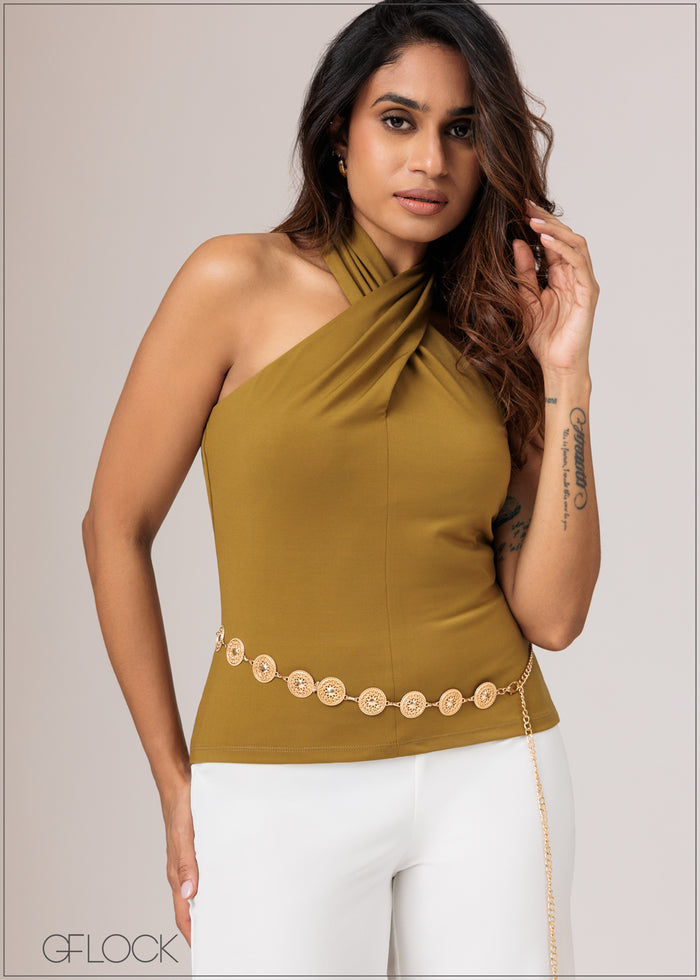 Halter Cross Detail Top - 010626