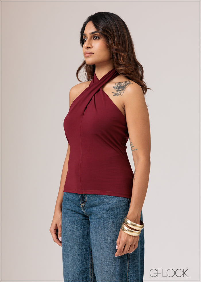 Halter Cross Detail Top - 010626
