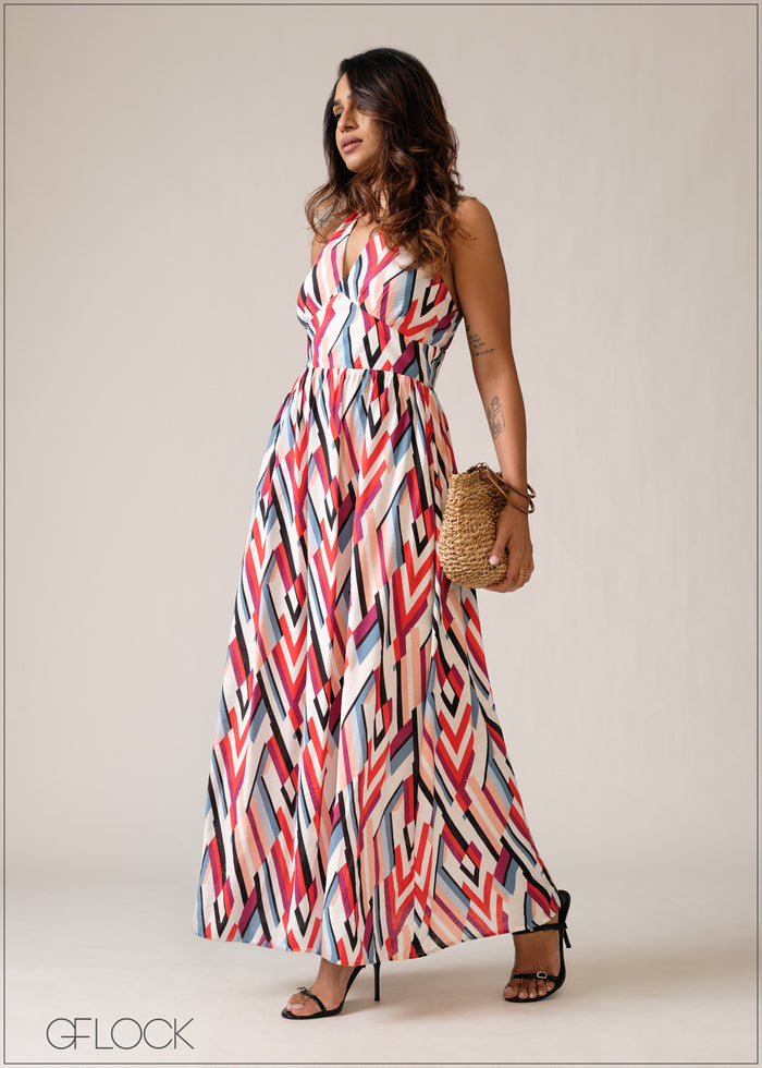 Halter Neck Maxi Dress - 150526