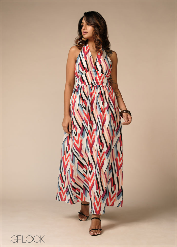 Halter Neck Maxi Dress - 150526