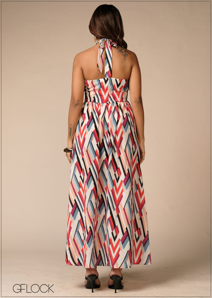 Halter Neck Maxi Dress - 150526