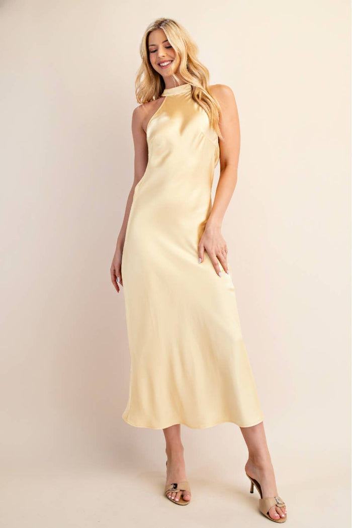 Halter Neck Open Back Dress
