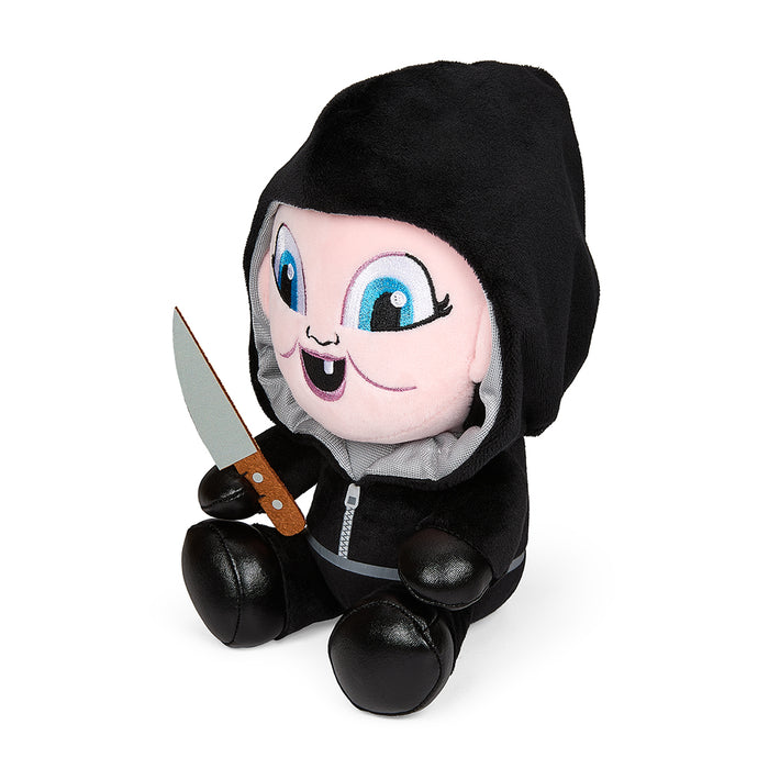 Happy Death Day Babyface Phunny Plush toy, 7.5-inch soft plush featuring a cartoon baby face with a spooky theme.