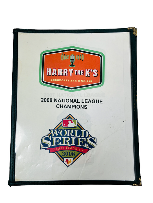 HARRY THE K'S PHILADELPHIA PHILLIES 2008 WORLD SERIES CITIZENS BANK PARK FOOD MENU