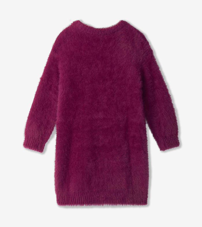 Hatley Drop Shoulder Sweater Dress in Raspberry Hearts