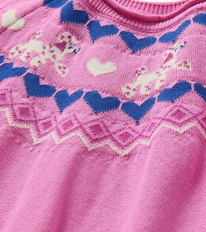 Hatley Sweater Dress in Pink Pups