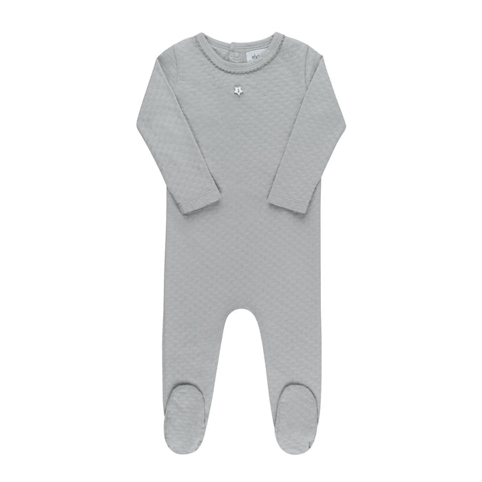 Heart and Star Button Pointelle Collection - Footie