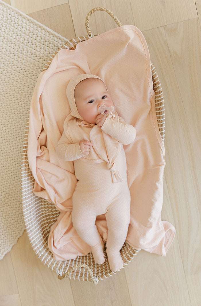 Heart and Star Button Pointelle Collection - Footie