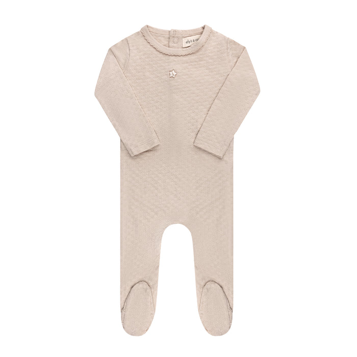 Heart and Star Button Pointelle Collection - Footie