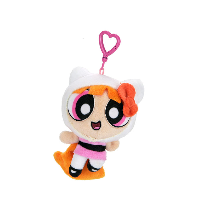 Sanrio Hello Kitty and Powerpuff Girls plush charm featuring Blossom from the Blind Box collection, soft and colorful character plush.